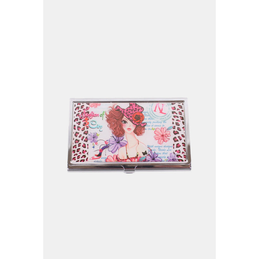 Nicole Lee USA Printed Business Card Case Sunny White / One Size Apparel and Accessories