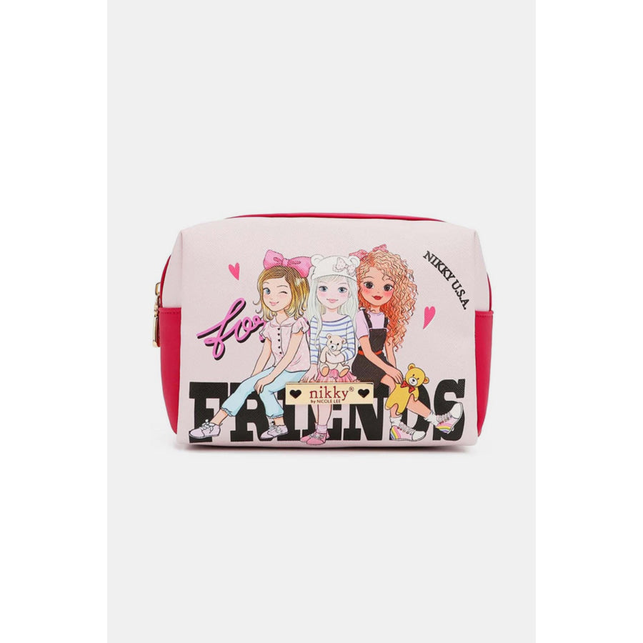 Nicole Lee USA Printed Extra Large Cosmetic Pouch Best Friends / One Size Apparel and Accessories