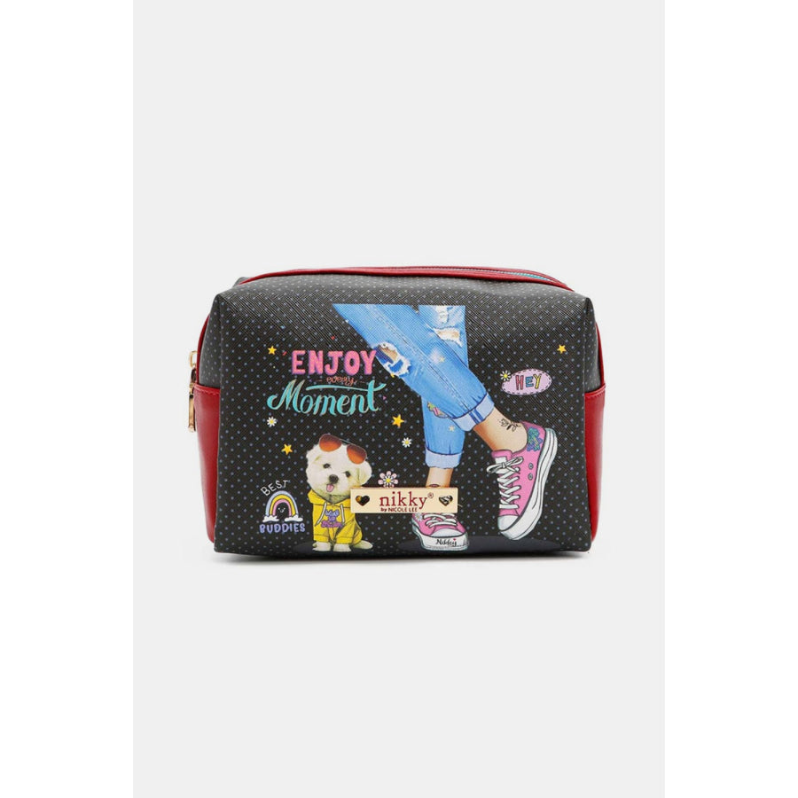 Nicole Lee USA Printed Extra Large Cosmetic Pouch Enjoy Every Moment / One Size Apparel and Accessories