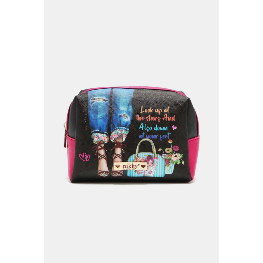 Nicole Lee USA Printed Extra Large Cosmetic Pouch Lovely Feet / One Size Apparel and Accessories