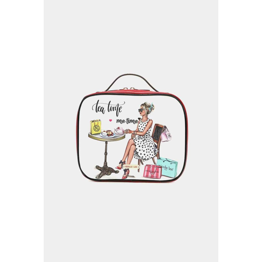 Nicole Lee USA Printed Handbag with Three Pouches Tea Time Me Time / One Size Handbags
