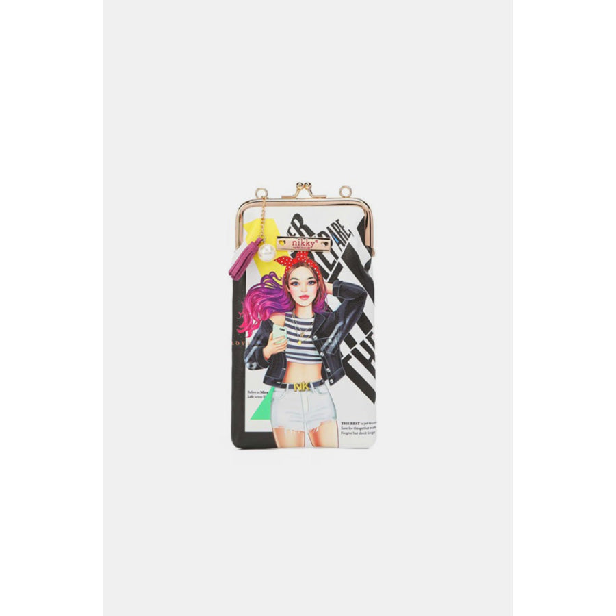 Nicole Lee USA Printed Kisslock Phone and Sunglass Purse College Girl / One Size Apparel and Accessories