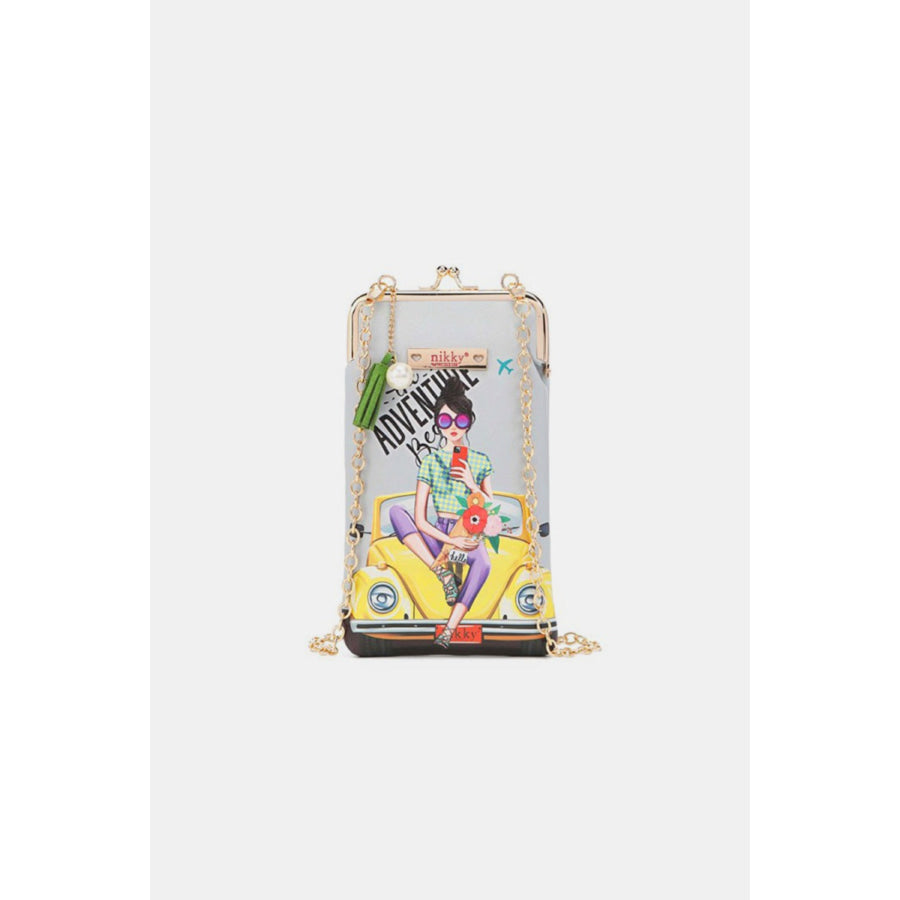 Nicole Lee USA Printed Kisslock Phone and Sunglass Purse Fun Begins / One Size Apparel and Accessories