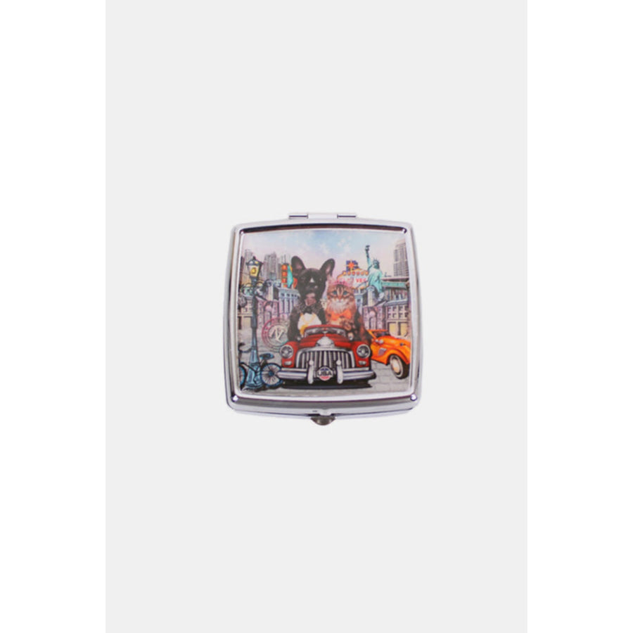 Nicole Lee USA Printed Metallic Square Pill Case City Drive / One Size Apparel and Accessories