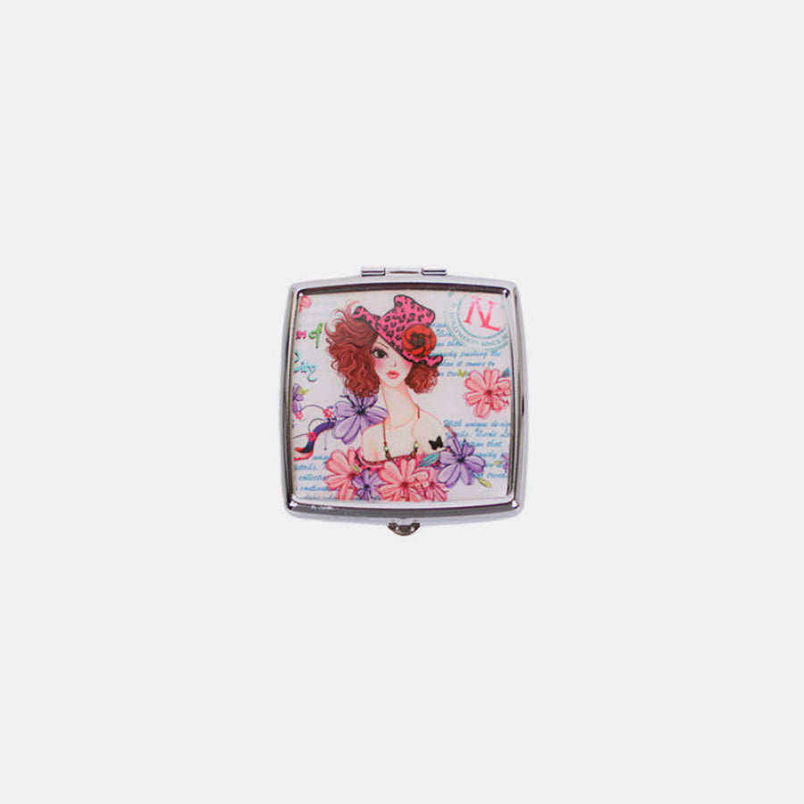 Nicole Lee USA Printed Metallic Square Pill Case Sunny White / One Size Apparel and Accessories