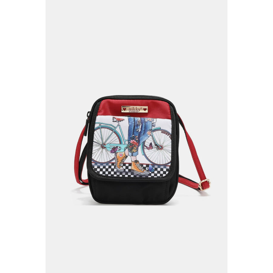 Nicole Lee USA Printed Nylon Crossbody Bag Step By Step / One Size Apparel and Accessories