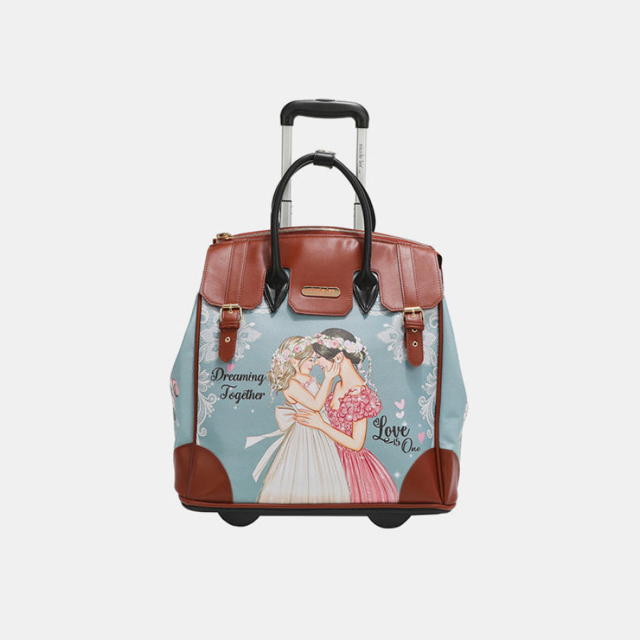 Nicole Lee USA Printed Rolling Tote Bag Dreaming Together / One Size Apparel and Accessories