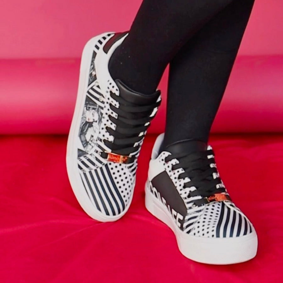 Nicole Lee USA Printed Vegan Leather Lace Up Sneaker Apparel and Accessories