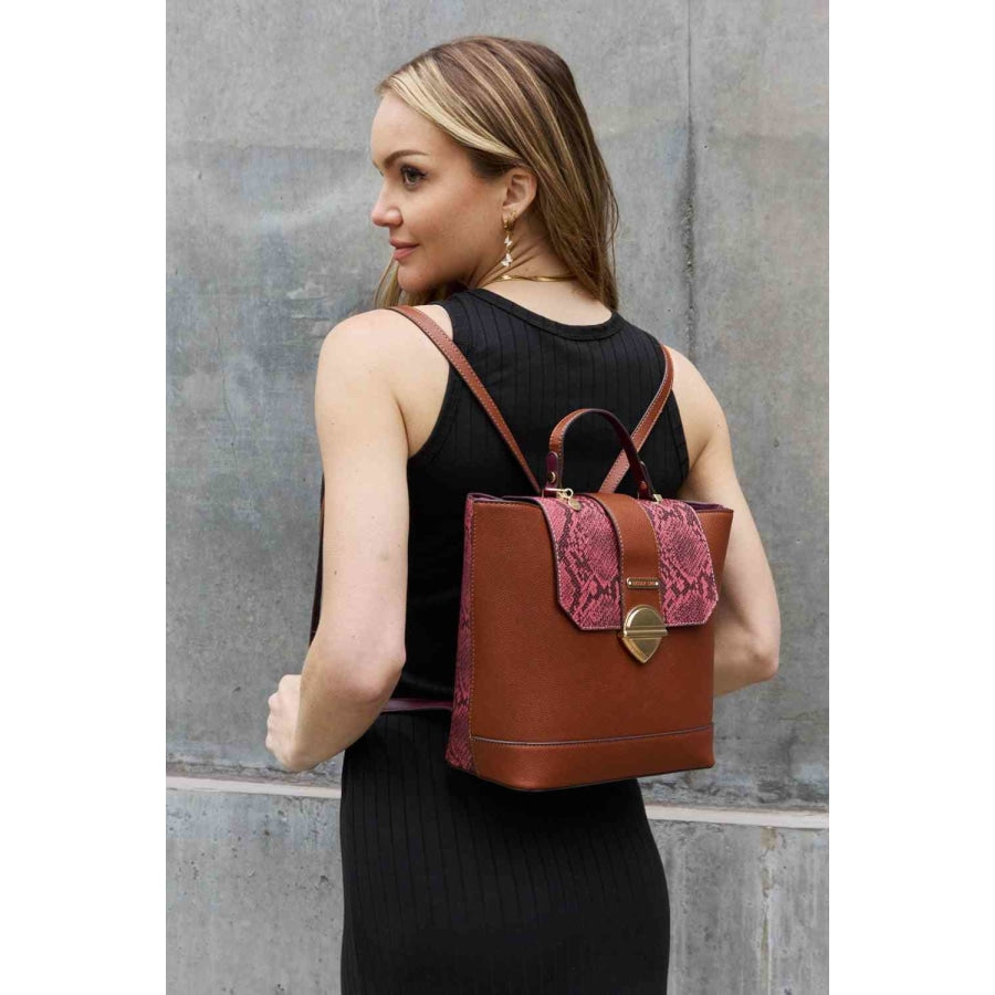 Nicole Lee USA Python 3-Piece Bag Set Moonlit Mauve / One Size Handbags