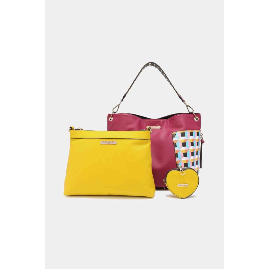 Nicole Lee USA Quihn 3-Piece Handbag Set Berry / One Size Handbags