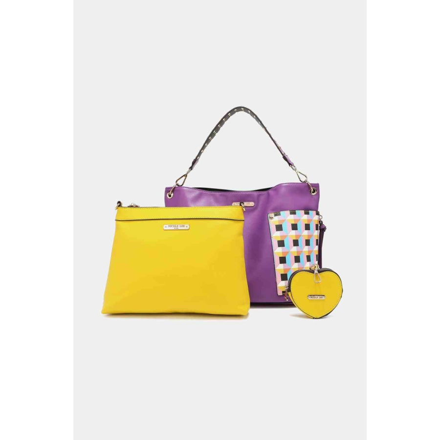 Nicole Lee USA Quihn 3-Piece Handbag Set Purple / One Size Handbags