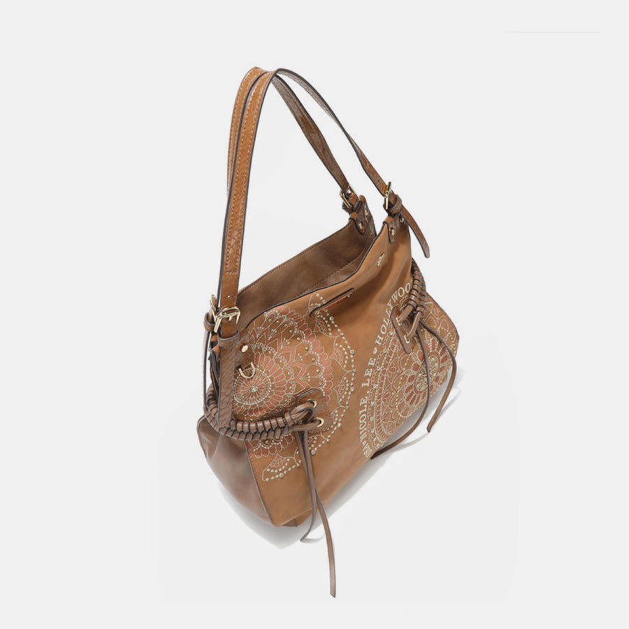 Nicole Lee USA Side Braided Tassel Inlaid Rhinestone Embroidery Hobo Bag Apparel and Accessories