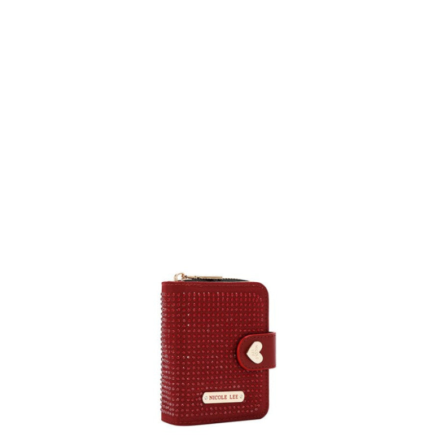 Nicole Lee USA Solid Crystal Heart Bifold Wallet