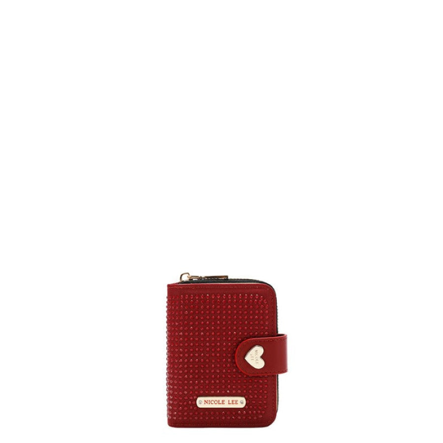 Nicole Lee USA Solid Crystal Heart Bifold Wallet