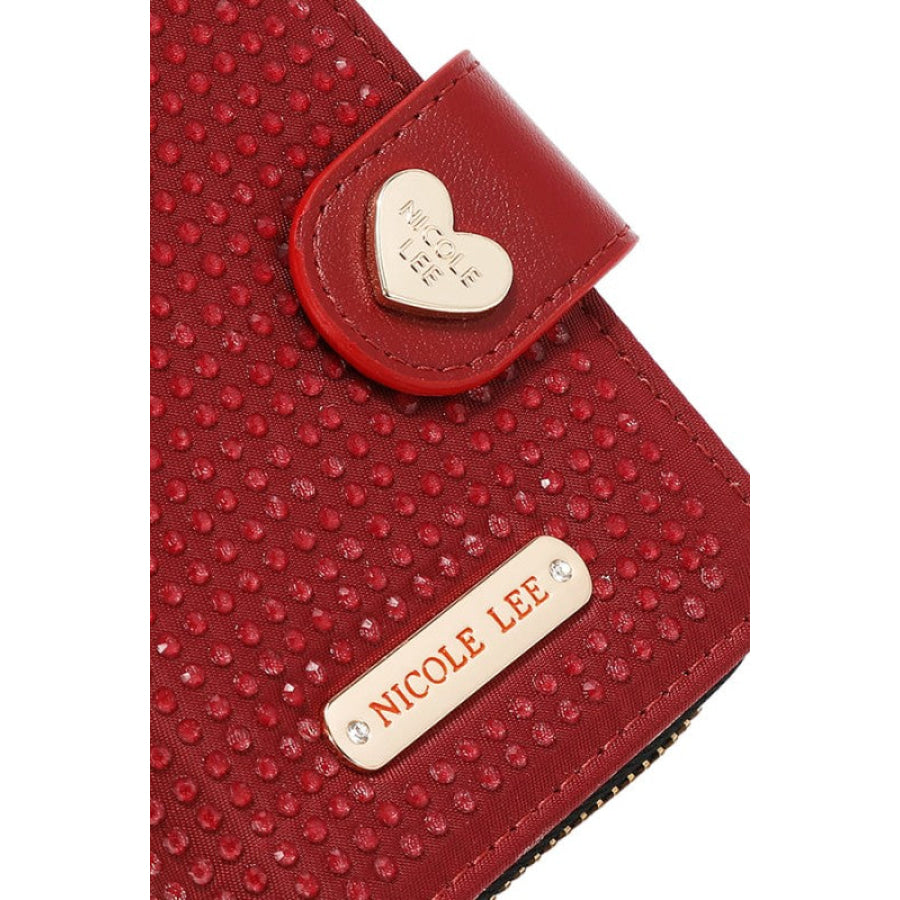 Nicole Lee USA Solid Crystal Heart Bifold Wallet
