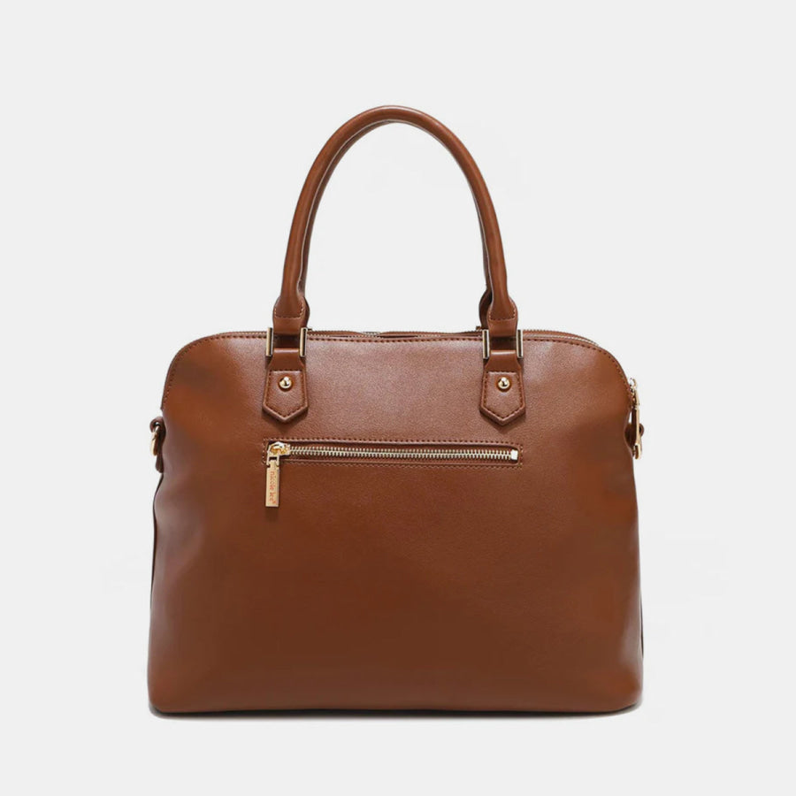 Nicole Lee USA Studded Decor Handbag Brown / One Size Apparel and Accessories