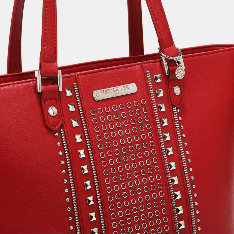 Nicole Lee USA Studded Decor Tote Bag Apparel and Accessories