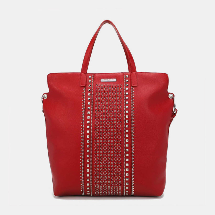 Nicole Lee USA Studded Large Tote Bag Red / One Size Apparel and Accessories