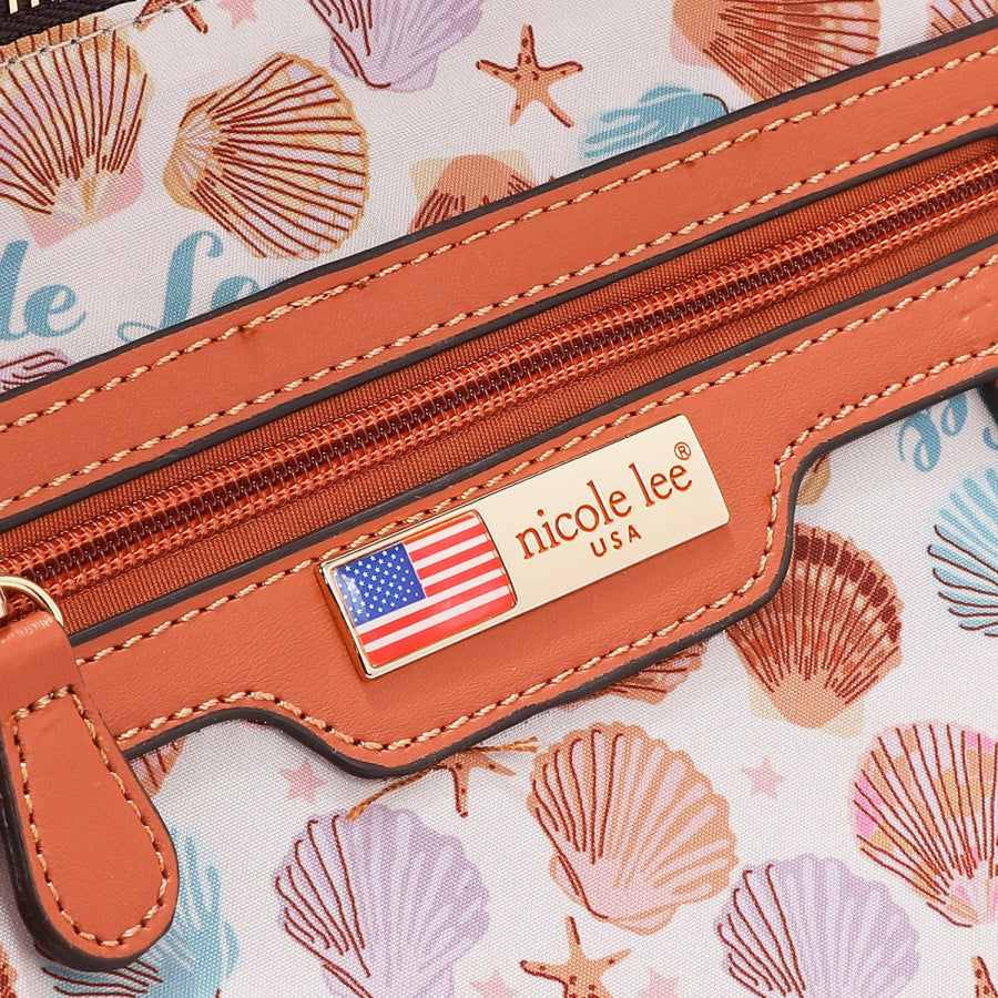 NICOLE LEE USA SUN AND SAND 3 PIECE SET (Handbag Crossbody Wallet) Handbags