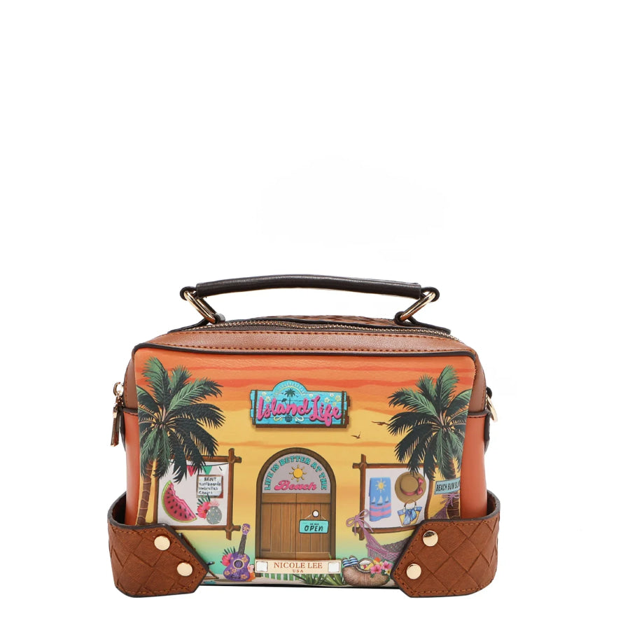 NICOLE LEE USA SUN AND SAND 3 PIECE SET (Handbag Crossbody Wallet) Handbags
