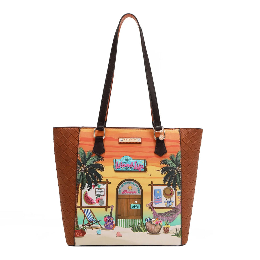 NICOLE LEE USA SUN AND SAND 3 PIECE SET (Handbag Crossbody Wallet) Handbags