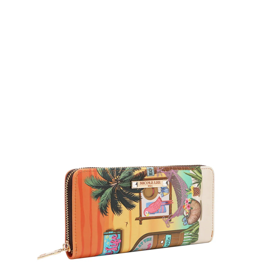 NICOLE LEE USA SUN AND SAND 3 PIECE SET (Handbag Crossbody Wallet) Handbags