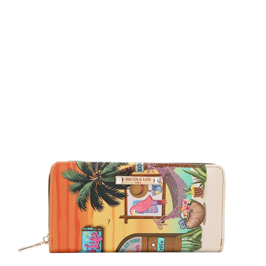 NICOLE LEE USA SUN AND SAND 3 PIECE SET (Handbag Crossbody Wallet) Handbags