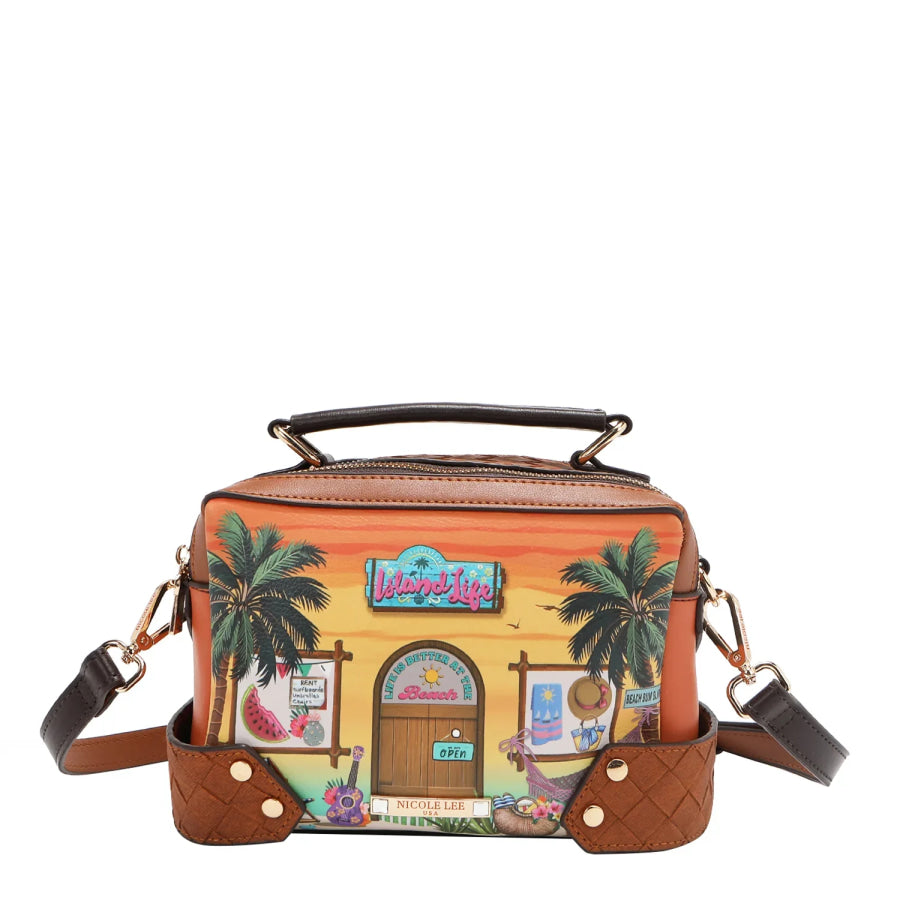 NICOLE LEE USA SUN AND SAND 3 PIECE SET (Handbag Crossbody Wallet) Handbags