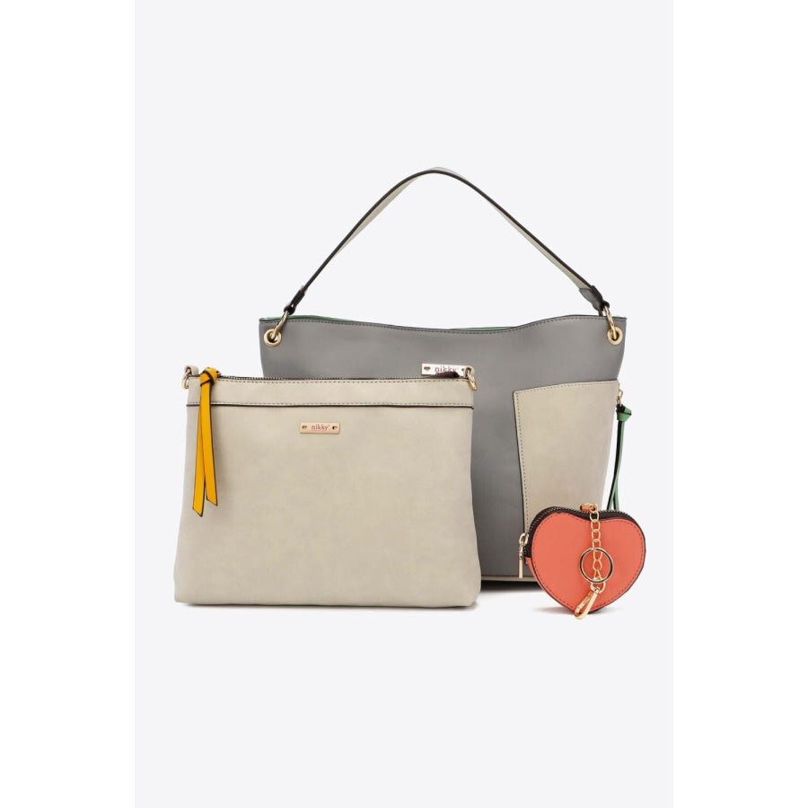 Nicole Lee USA Sweetheart Handbag Set Mid Gray / One Size
