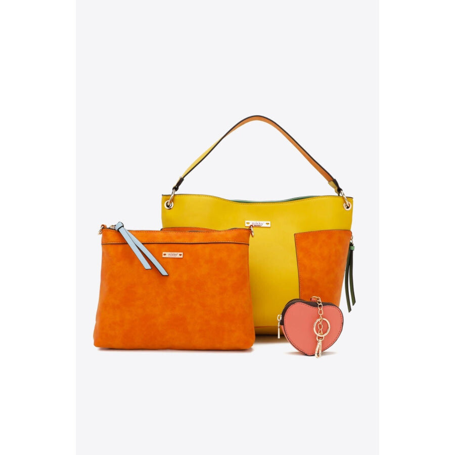 Nicole Lee USA Sweetheart Handbag Set Mustard / One Size