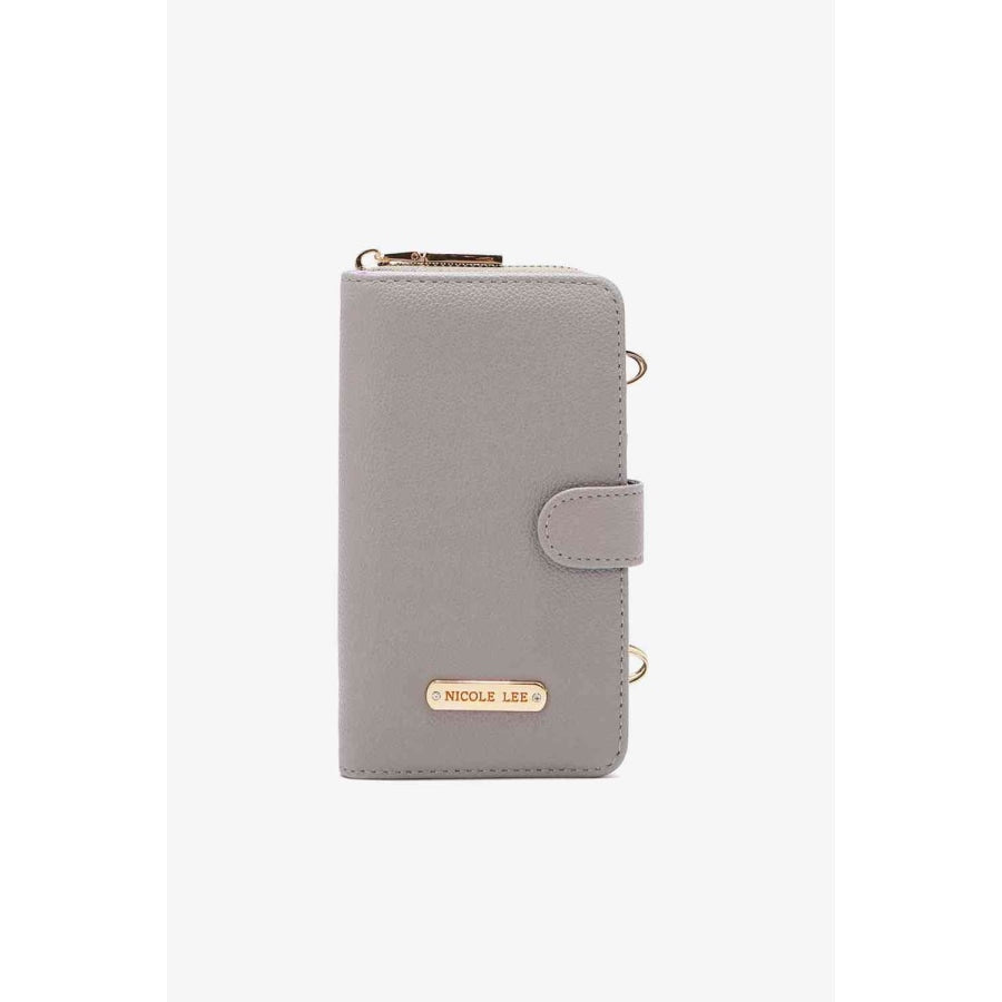 Nicole Lee USA Two-Piece Crossbody Phone Case Wallet Gray Dawn / One Size Handbags