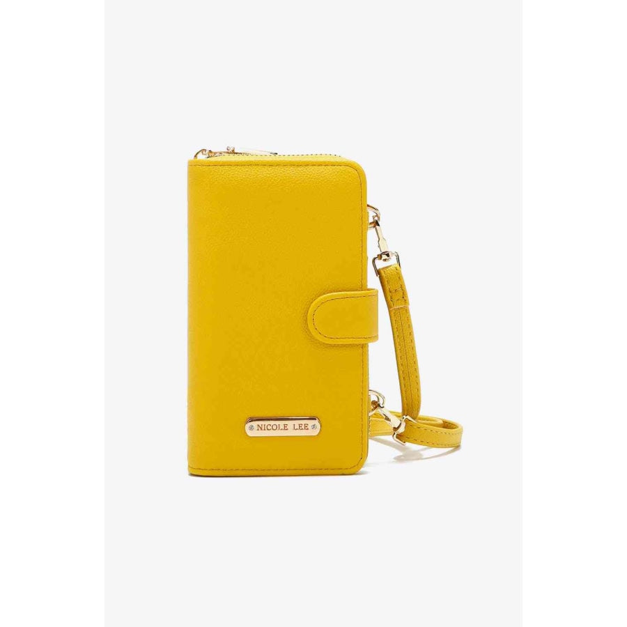 Nicole Lee USA Two-Piece Crossbody Phone Case Wallet Mustard / One Size Handbags
