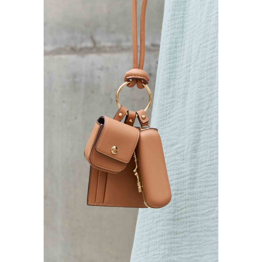 Nicole Lee USA Vegan Leather 3-Piece Lanyard Set Brown / One Size Handbags
