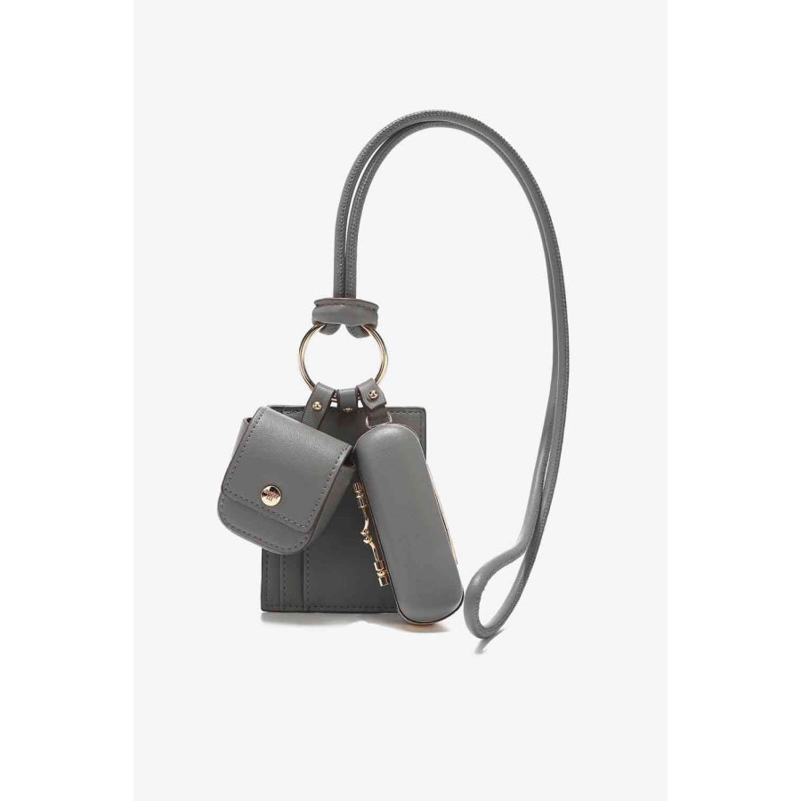 Nicole Lee USA Vegan Leather 3-Piece Lanyard Set Gray / One Size Handbags