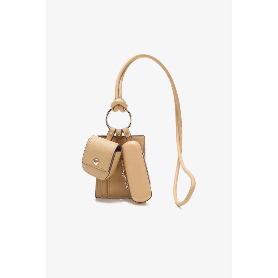 Nicole Lee USA Vegan Leather 3-Piece Lanyard Set Khaki / One Size Handbags