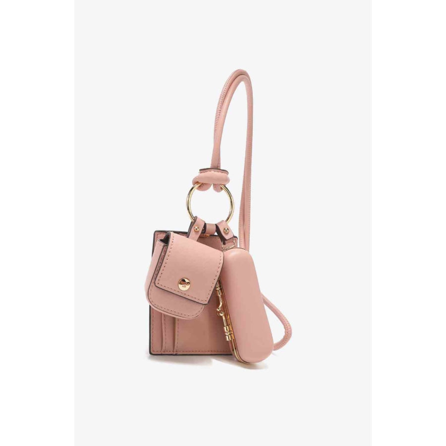 Nicole Lee USA Vegan Leather 3-Piece Lanyard Set Pink / One Size Handbags