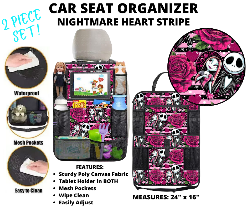 Preorder Custom 2-Piece Car Seat Organisers - Closes 2 Jan - ETA mid Apr 2025