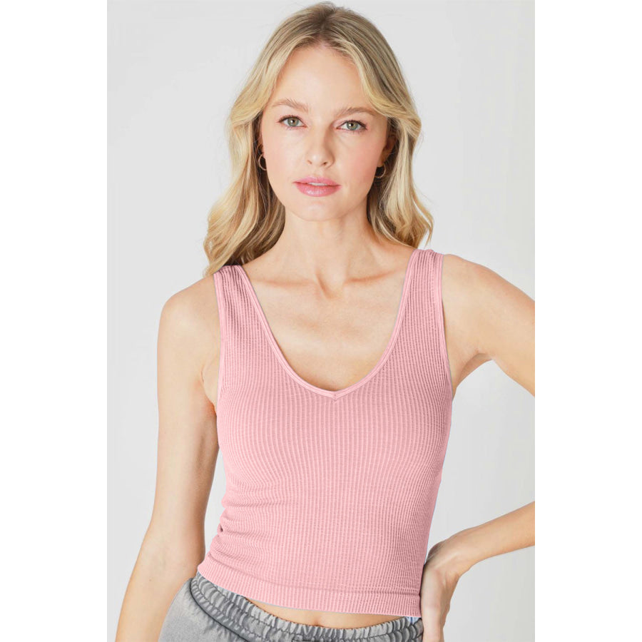 NIKIBIKI Ribbed Wide Strap Seamless Tank Vintage Soft Pink / One Size Apparel and Accessories