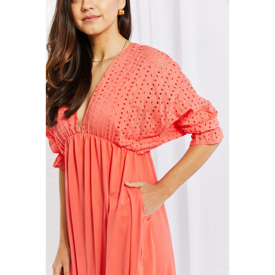 Ninexis Everyday Dreams Eyelet Contrast Dress Apparel and Accessories