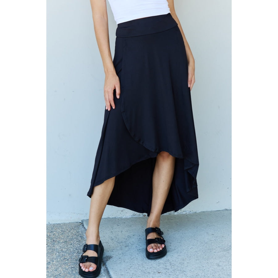 Ninexis First Choice High Waisted Flare Maxi Skirt in Black Black / S