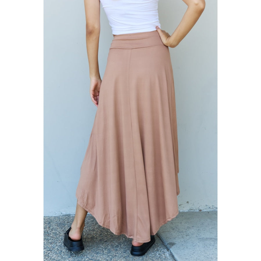 Ninexis First Choice High Waisted Flare Maxi Skirt in Camel