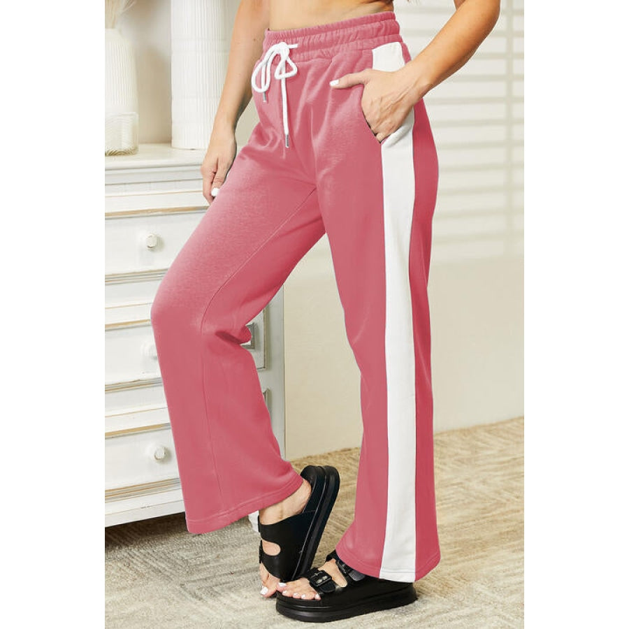 Ninexis Full Size Side Stripe Drawstring Pants Clothing