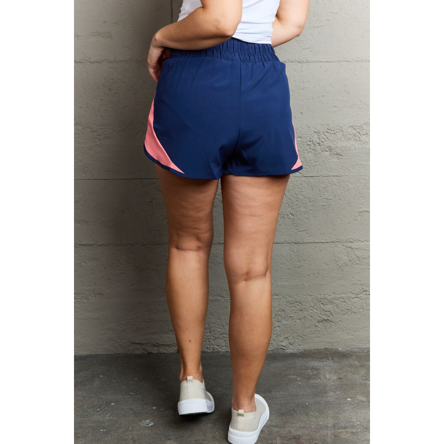 Ninexis Put In Work High Waistband Contrast Detail Active Shorts Navy / S Apparel and Accessories