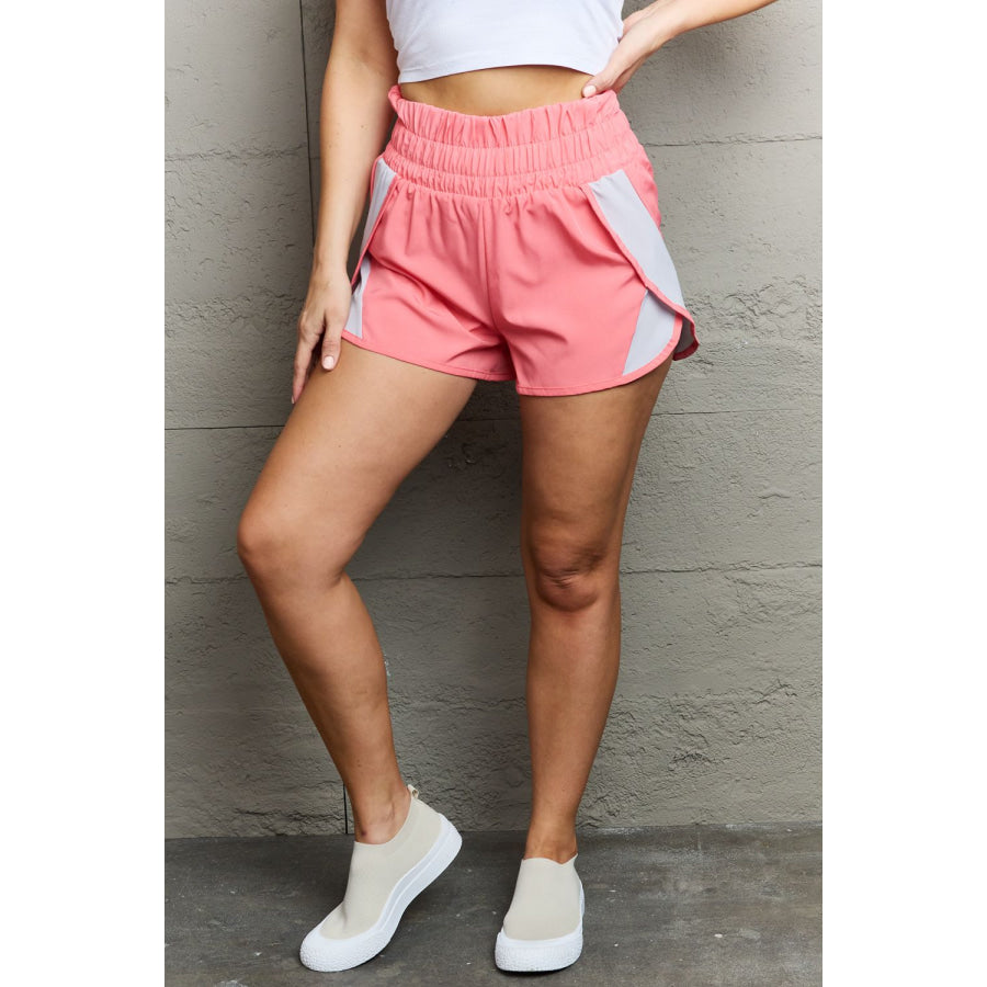 Ninexis Put In Work High Waistband Contrast Detail Active Shorts Blush Pink / S Apparel and Accessories