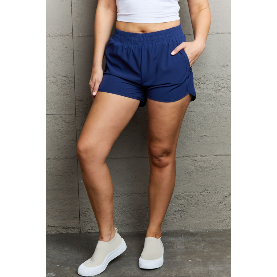 Ninexis Reach My Goals Zipper Pocket Detail Active Shorts Navy / S Apparel and Accessories