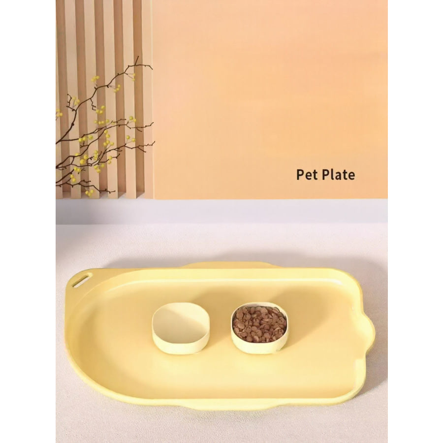 Non-Slip Pet Bowl with Tray Pastel Yellow / S Apparel and Accessories