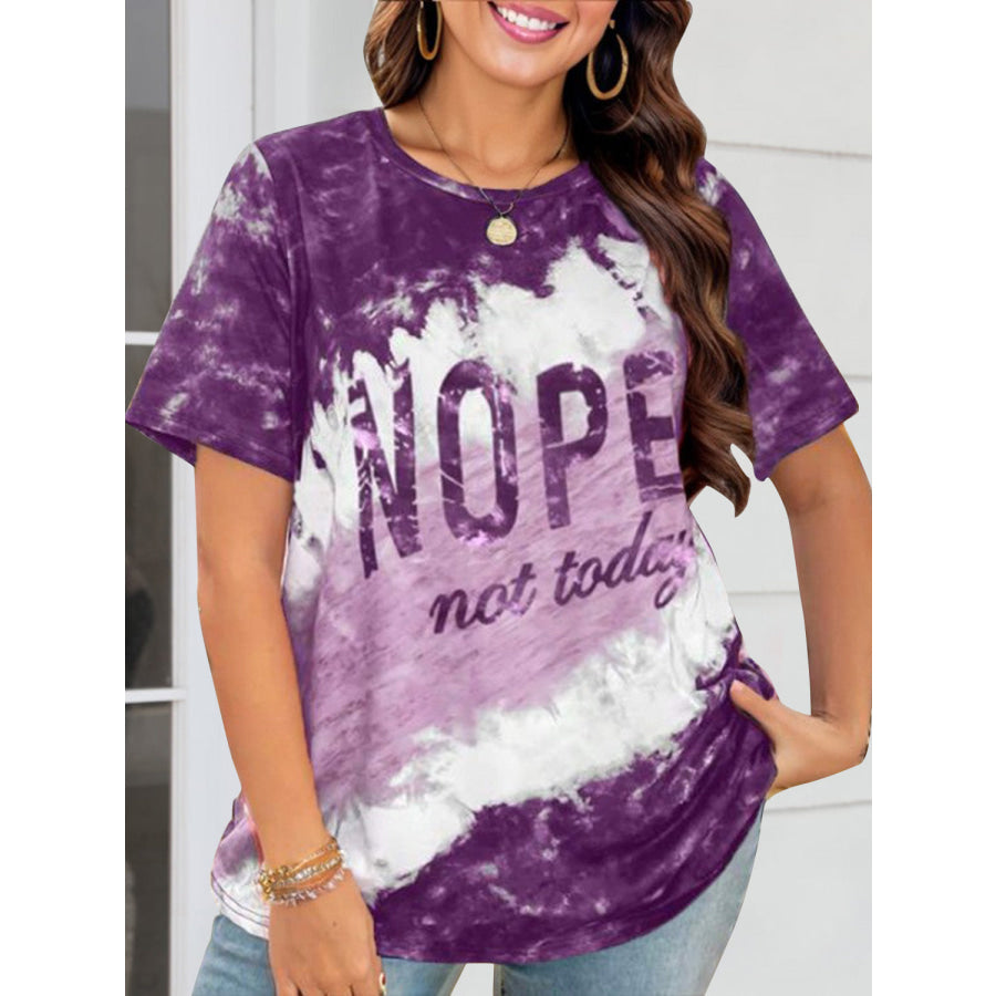 NOPE NOT TODAY Round Neck Short Sleeve T - Shirt Fuchsia / S Apparel and Accessories