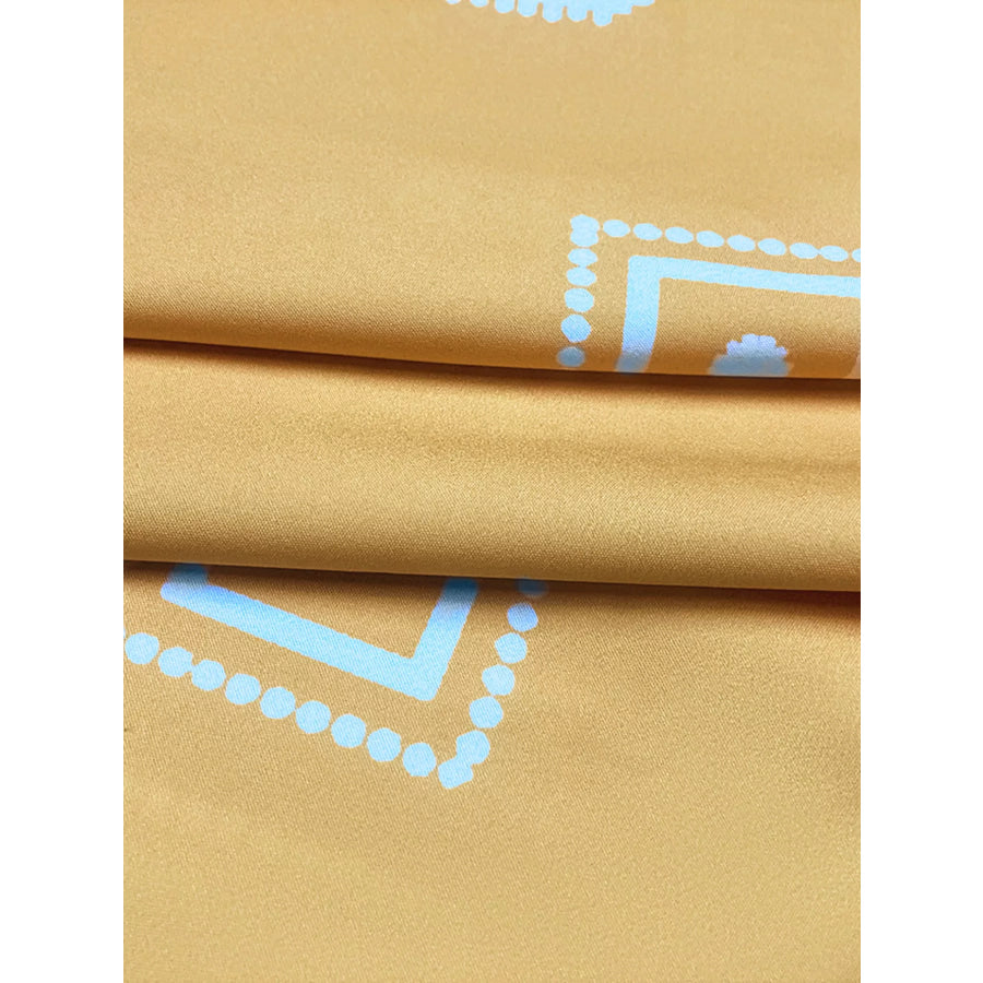 Notched 3/4 Sleeve Midi Dress Apparel and Accessories