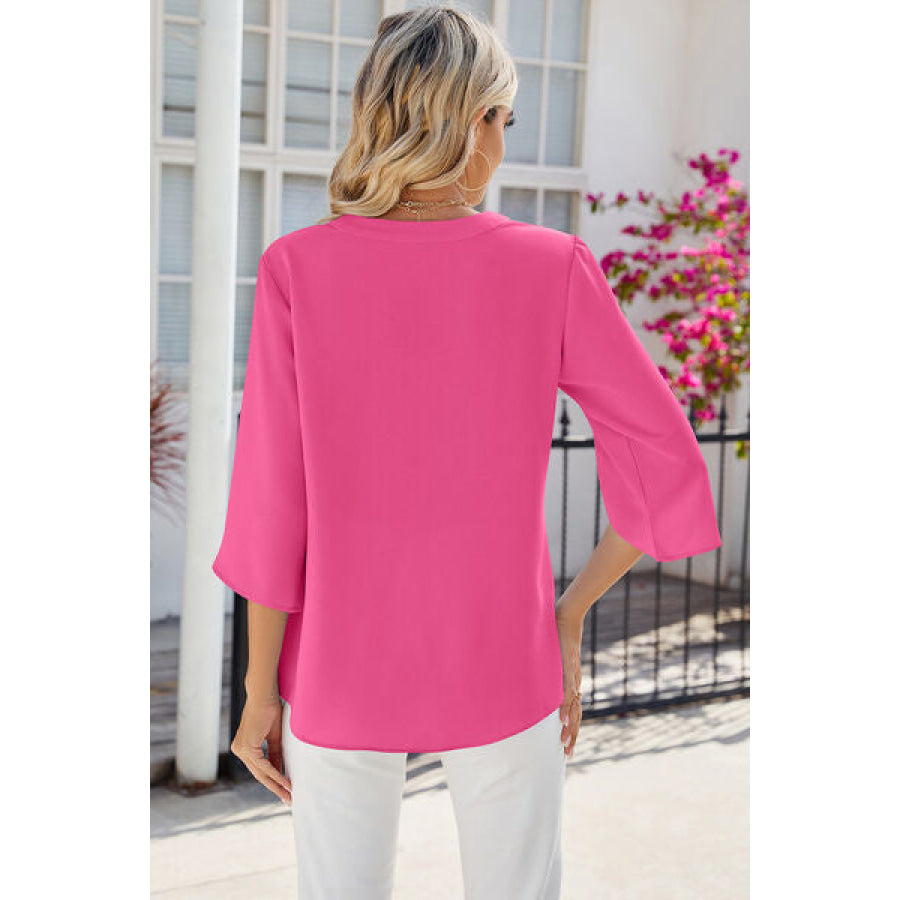 Notched Half Button T - Shirt Apparel and Accessories