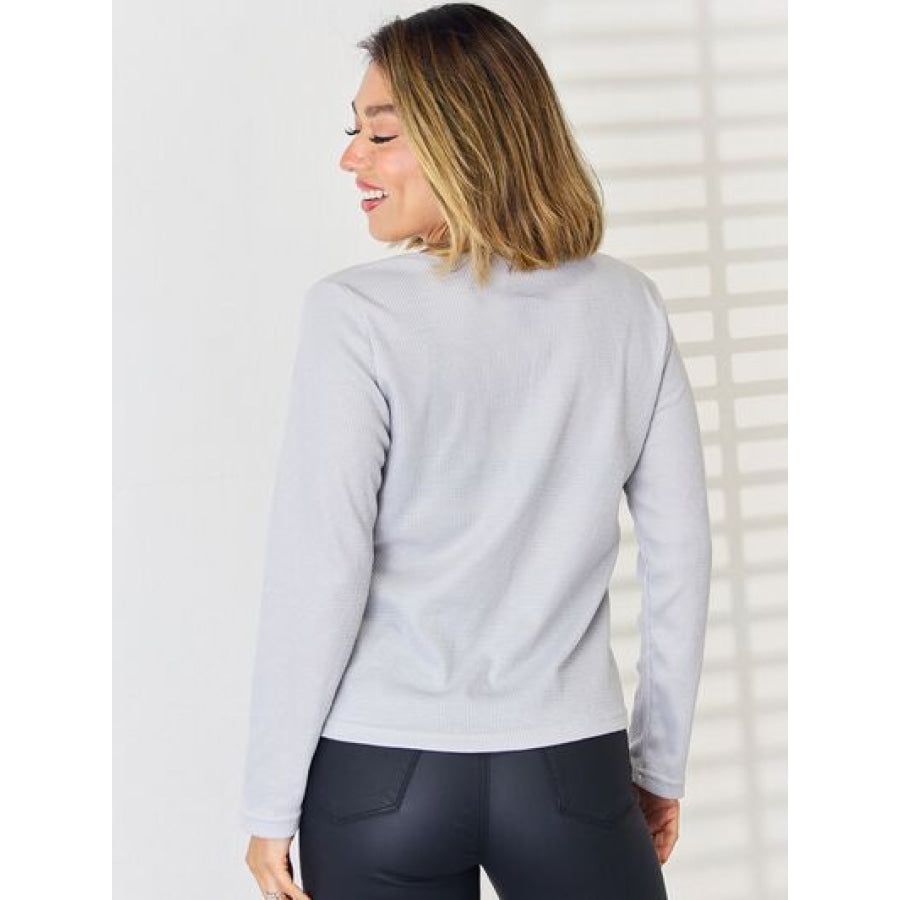 Notched Long Sleeve T - Shirt Apparel and Accessories